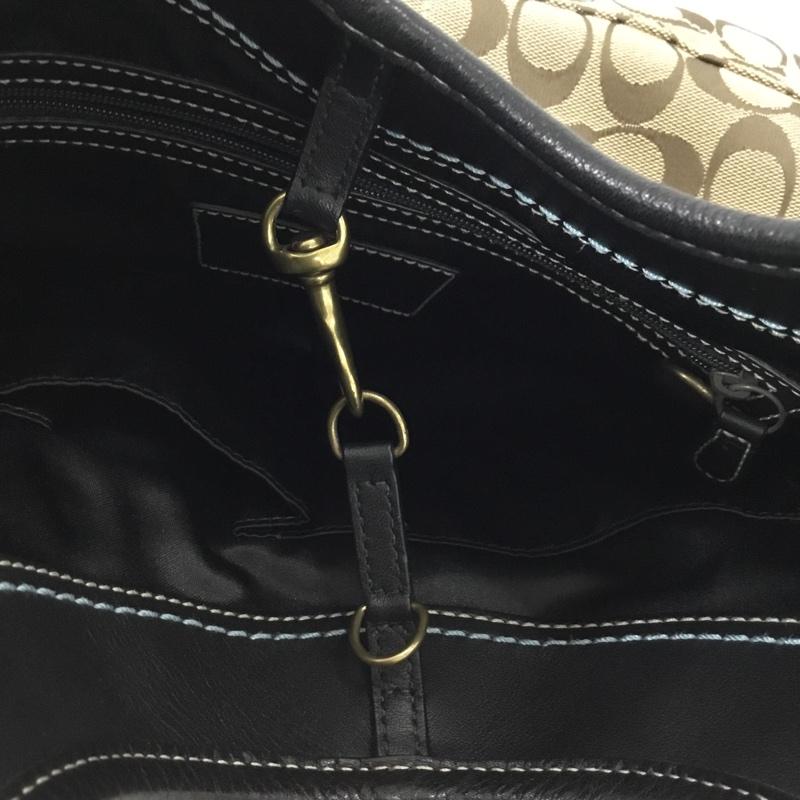 コーチ COACH トートバッグ トートバッグ 11280 シグネチャー 総柄 ベージュ / ベージュ / X 黒 / ブラック / レディース USED 古着 中古 10109901