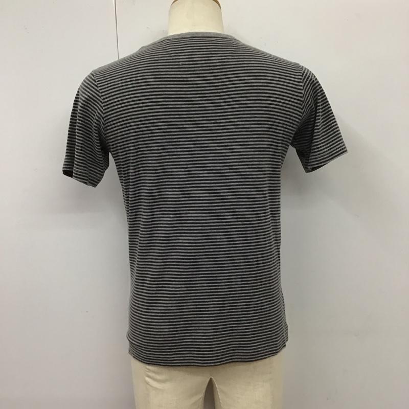 サタデーズサーフニューヨークシティー SATURDAYS SURF NYC Tシャツ 半袖 半袖カットソー プリントTシャツ クルーネックカットソー XS ボーダー柄 灰 / グレー /  メンズ USED 古着 中古 10113140