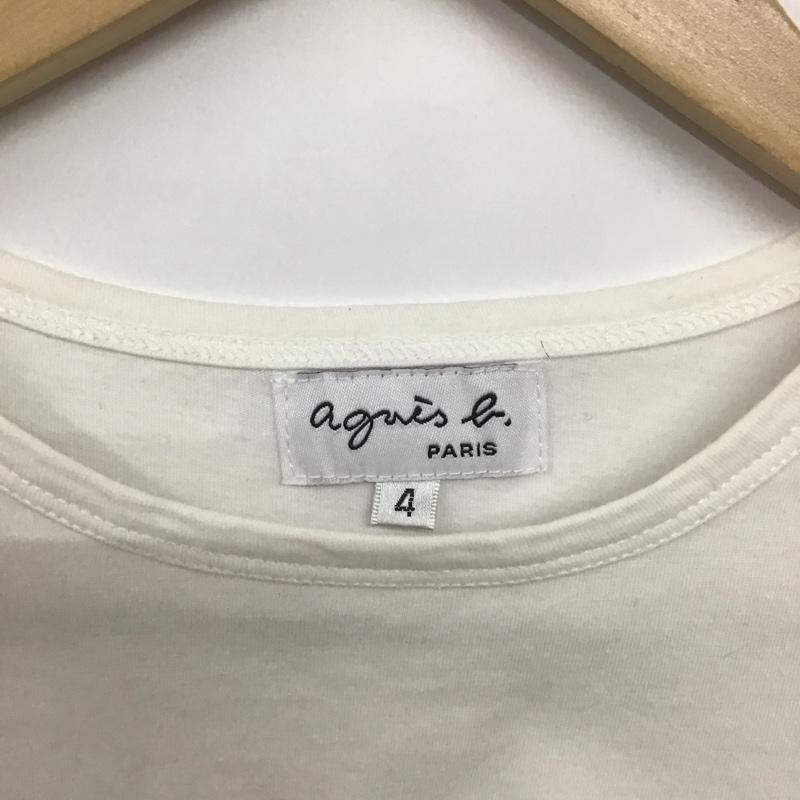 アニエス・ベー agnes b. Tシャツ 半袖 OF320051 クルーネック 4 ロゴ、文字 白 / ホワイト / レディース USED 古着 中古 10138970