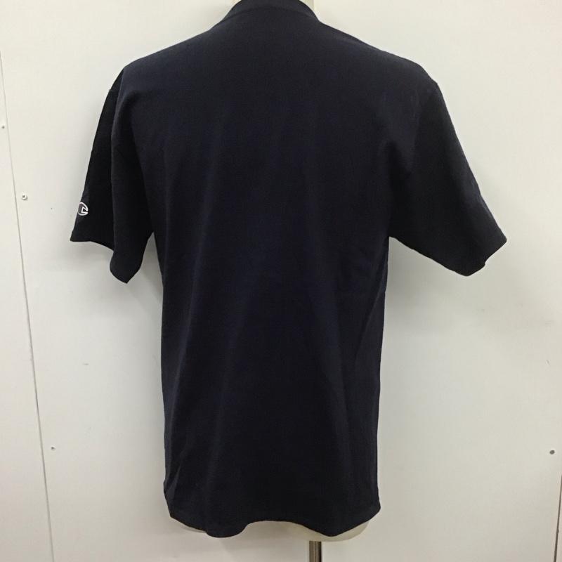 チャンピオン Champion Tシャツ 半袖 半袖カットソー 無地Tシャツ クルーネックカットソー M 無地 紺 / ネイビー / メンズ USED 古着 中古 10107534