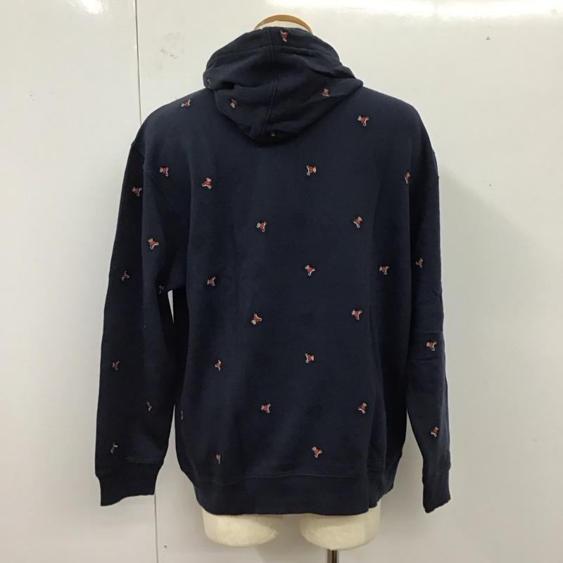 ゲス Guess パーカー 長袖 長袖パーカー フード付きパーカー プリントスウェット トレーナー M ロゴ、文字 紺 / ネイビー /  メンズ USED 古着 中古 10120627