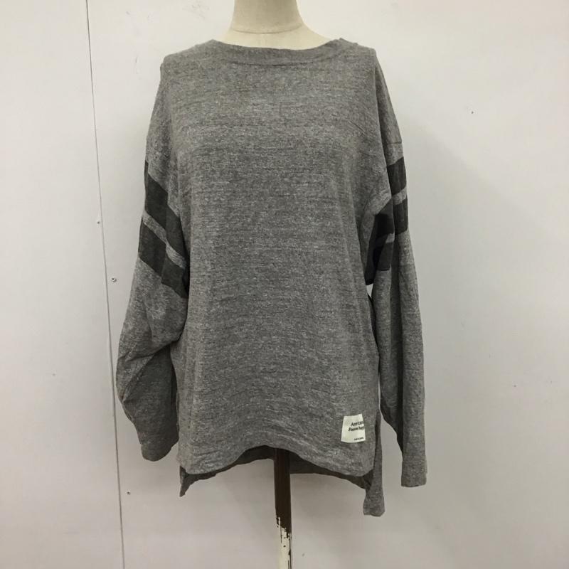 アメリカーナ AMERICANA カットソー 長袖 FOOT BALL TEE 後ろVネック丸胴 ワンポイント 灰 / グレー / レディース USED 古着 中古 10122465