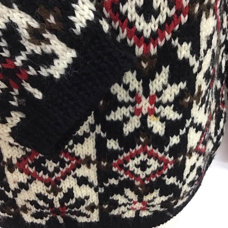 ジェイクルー J.CREW ニット、セーター 長袖 クルーネック ウール S 総柄 黒 / ブラック / X 白 / ホワイト / X 茶 / ブラウン / X 赤 / レッド / メンズ USED 古着 中古 10112656