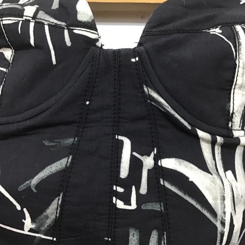 ザラ ZARA チューブトップ、ベアトップ チューブトップ、ベアトップ ビスチェ 後ろファスナー L 総柄 紺 / ネイビー / レディース USED 古着 中古 10107159