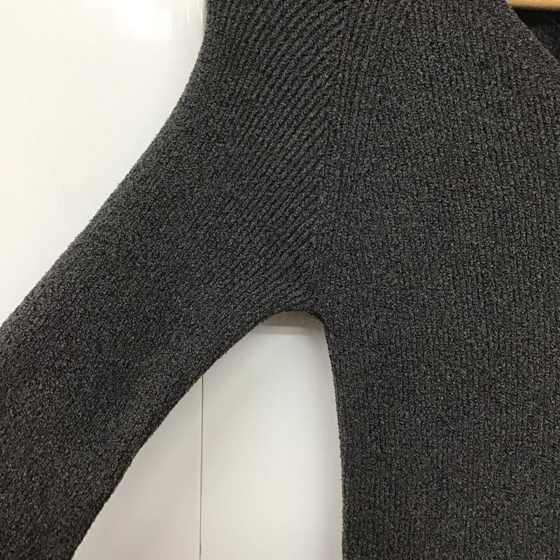ザラ ZARA ワンピース ロングスカート 6427 001 802 Vネック リブ 長袖 XS 無地 灰 / グレー / レディース USED 古着 中古 10139403