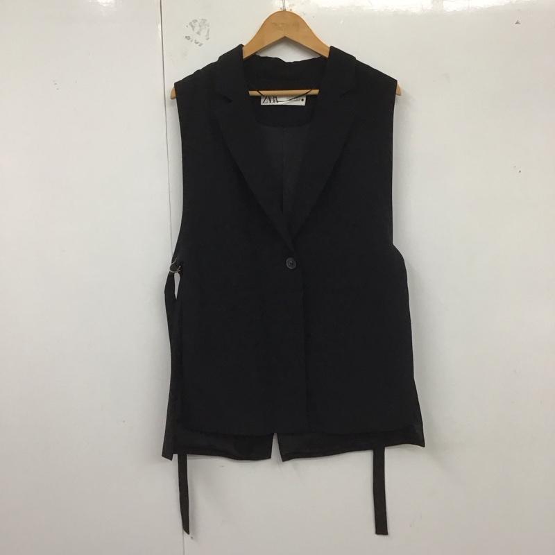 ザラ ZARA ベスト ベスト M 無地 黒 / ブラック / レディース USED 古着 中古 10124794