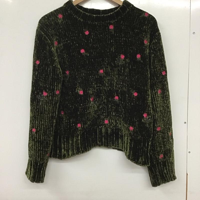 アイアムアイボイガル I AM I BOYGAL ニット、セーター 長袖 FREE 刺繍 緑 / グリーン / レディース USED 古着 中古 10136478