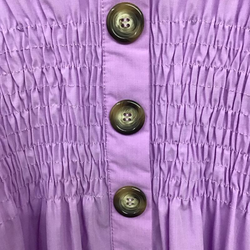 ザラ ZARA ワンピース ロングスカート 長袖シャツワンピース 前空きロングワンピース M 無地 紫 / パープル / レディース USED 古着 中古 10137557