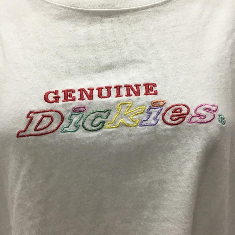 ディッキーズ Dickies Tシャツ 半袖 0282-3790 クルーネック 刺繍 M ロゴ、文字 白 / ホワイト / レディース USED 古着 中古 10115550