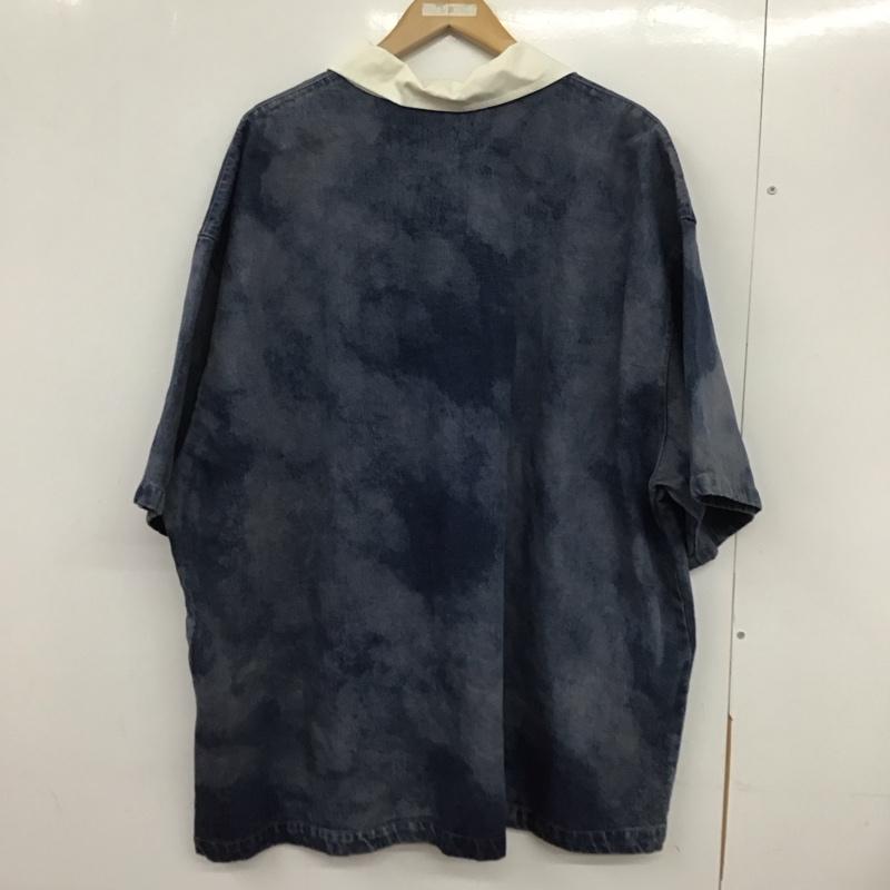 ザラ ZARA ポロシャツ 半袖 半袖ポロシャツ カラーシャツ 半袖カットソー XL 無地 インディゴ / インディゴ / メンズ USED 古着 中古 10133244