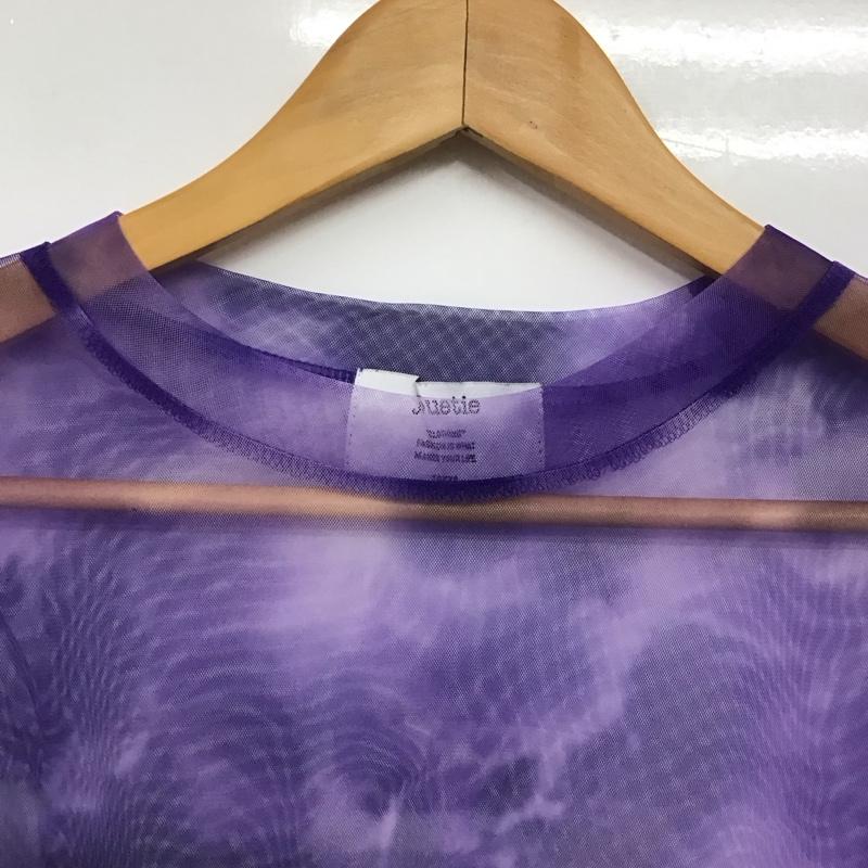 ジュエティ jouetie Tシャツ 半袖 082042701501 シースルーBIGTシャツ M 総柄 紫 / パープル / レディース USED 古着 中古 10133319