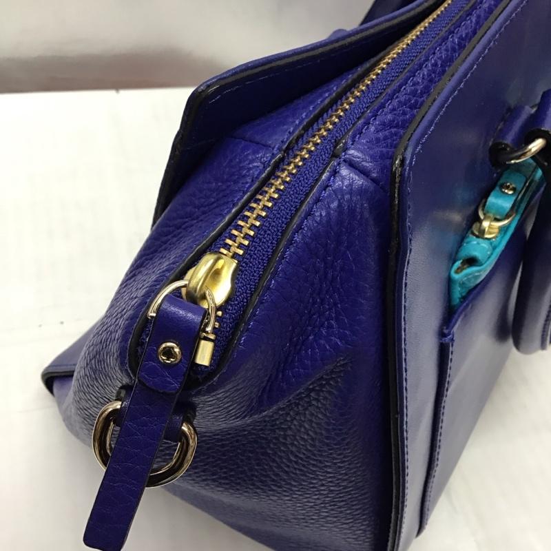 ケイトスペード Kate Spade トートバッグ トートバッグ レザー 牛革 ショルダー 2WAY ロゴ、文字 紫 / パープル / X 青 / ブルー / レディース USED 古着 中古 10118204