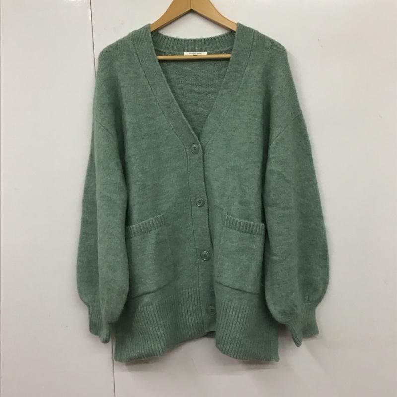 グローバルワーク GLOBAL WORK カーディガン 長袖 L 無地 薄緑 / ライトグリーン / レディース USED 古着 中古 10131687