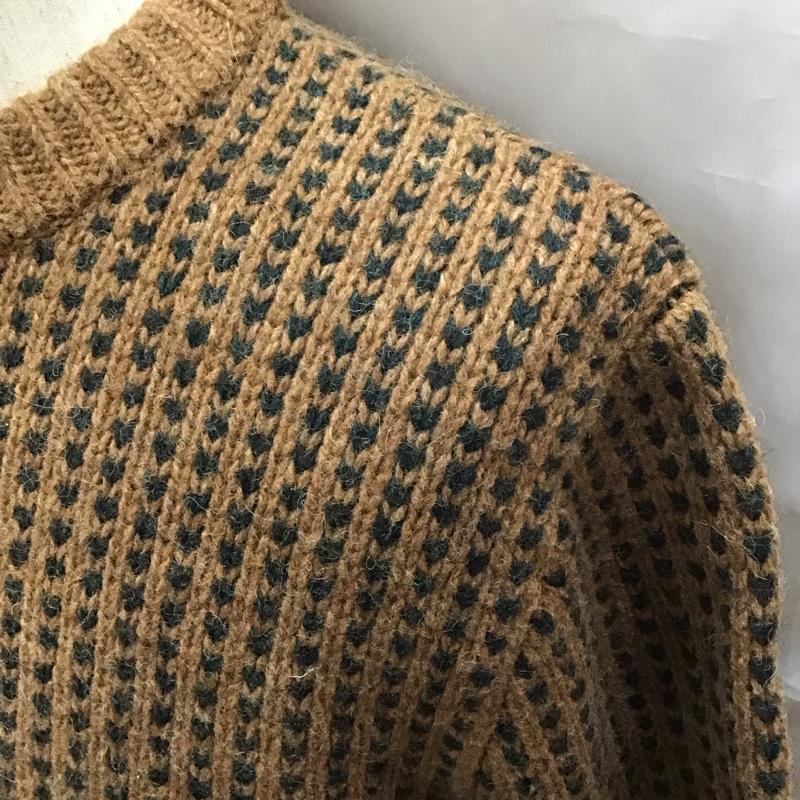 エルエルビーン L.L.Bean ニット、セーター 長袖 長袖ニットカットソー ニット セーター クルーネックニット M 総柄 茶 / ブラウン / メンズ USED 古着 中古 10111804