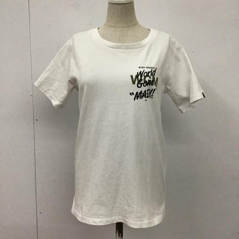アベイシングエイプ A BATHING APE Tシャツ 半袖 半袖カットソー プリントTシャツ クルーネックカットソー XS プリント 白 / ホワイト / レディース USED 古着 中古 10117487