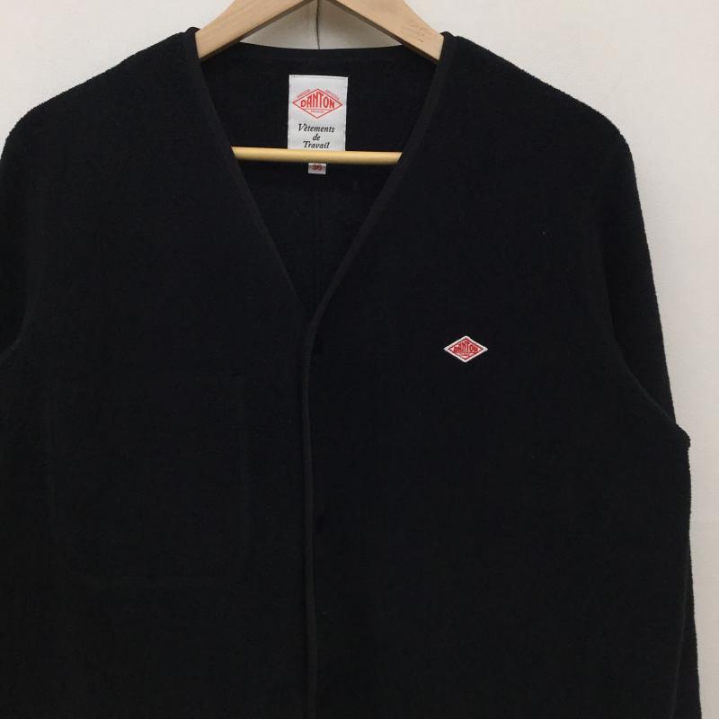ダントン Danton コート コート一般 フリースカラーレスコート 36 ロゴ、文字 黒 / ブラック / レディース USED 古着 中古 10137750