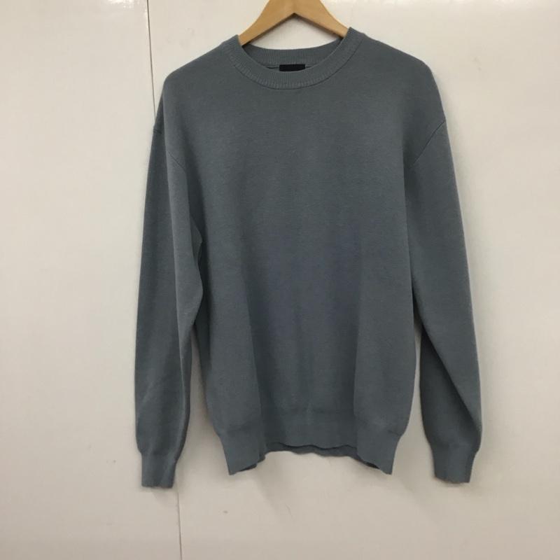 グリーンレーベルリラクシング green label relaxing ニット、セーター 長袖 長袖ニットカットソー クルーネック セーター M 無地 水色 / ライトブルー / メンズ USED 古着 中古 10131510