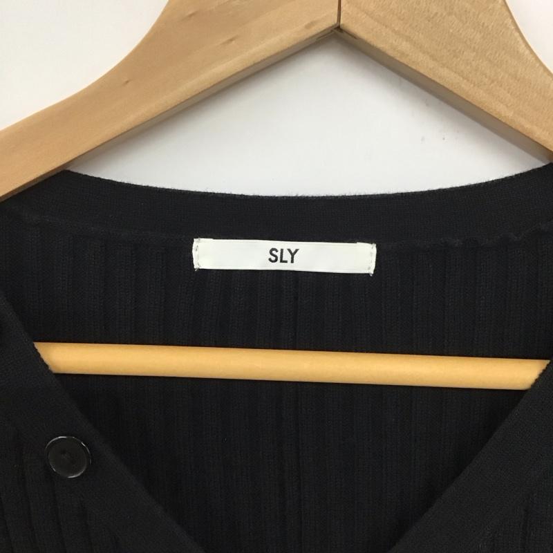 スライ SLY ワンピース ミニスカート 030CAM73-6160 RIB BUTTON MG FLARE OP 1 無地 黒 / ブラック /  レディース USED 古着 中古 10133206