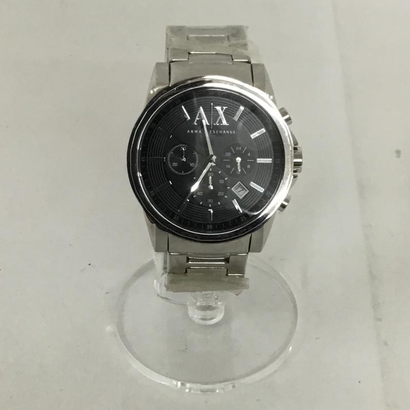 アルマーニエクスチェンジ ARMANI EXCHANGE 腕時計 アナログ(クォーツ式) AX2084 ロゴ、文字 銀 / シルバー / X 黒 / ブラック / メンズ USED 古着 中古 10129443