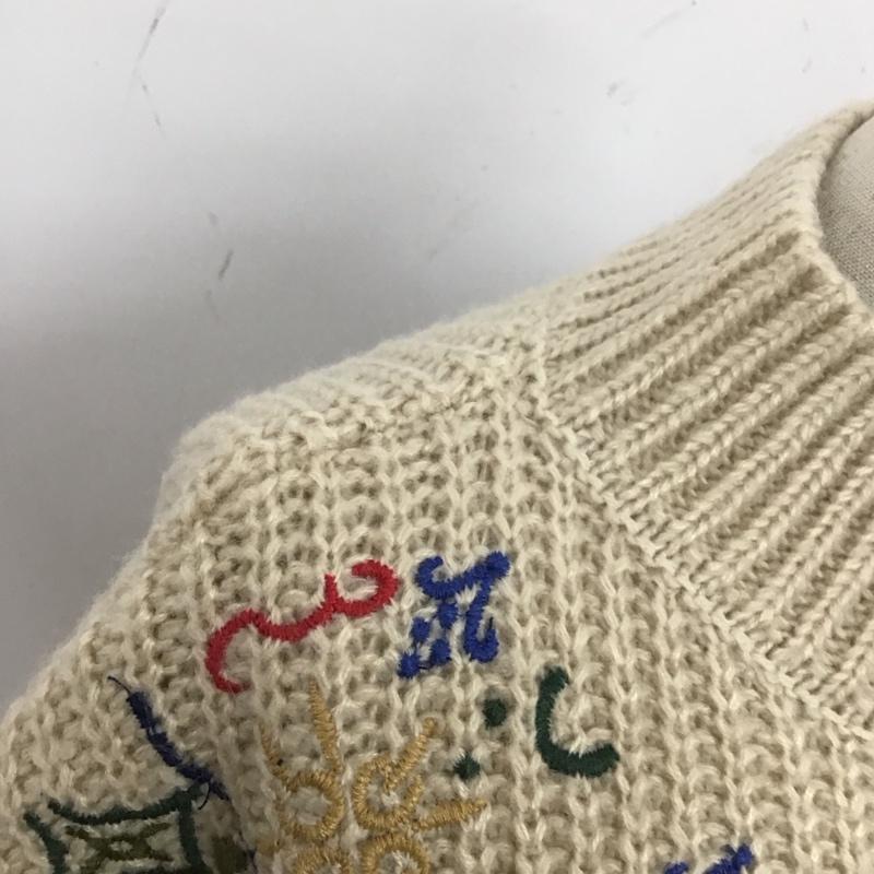 セレクトモカ select MOCA ニット、セーター 長袖 10004774-2 モックネック ハイネック FREE 刺繍 ベージュ / ベージュ /  レディース USED 古着 中古 10112040