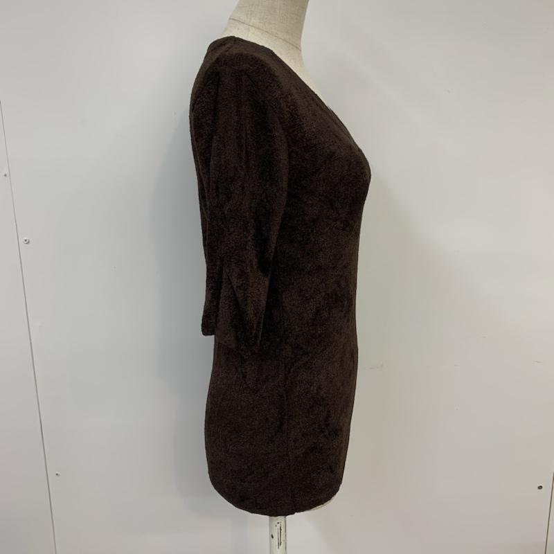 ルシェルブルー LE CIEL BLEU ニット、セーター 半袖 38 無地 茶 / ブラウン / レディース USED 古着 中古 10042720