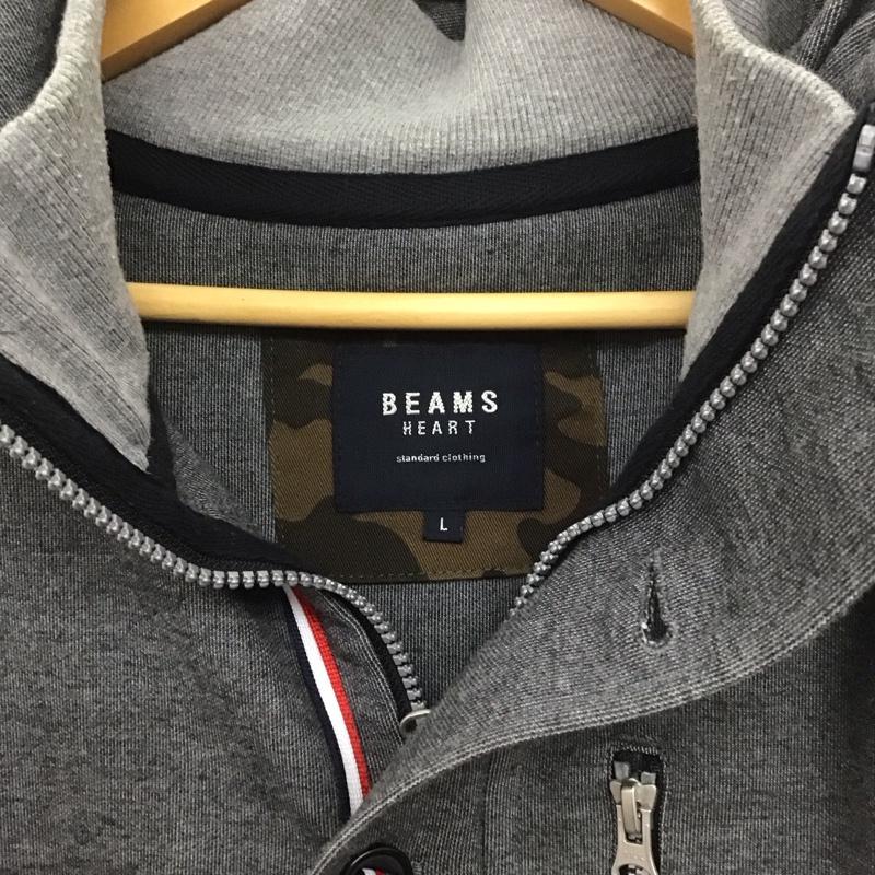 ビームス ハート BEAMS HEART パーカー 長袖 ジップアップパーカー 長袖パーカー カジュアルジャケット L 無地 灰 / グレー / メンズ USED 古着 中古 10139276