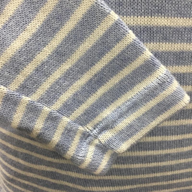 ナノベース nano base カットソー 長袖 ba73tt0552ph 接結ボーダーTシャツ L/S 長袖カットソー クルーネックカットソー M ボーダー柄 白 / ホワイト / X 水色 / ライトブルー /  メンズ USED 古着 中古 10108718