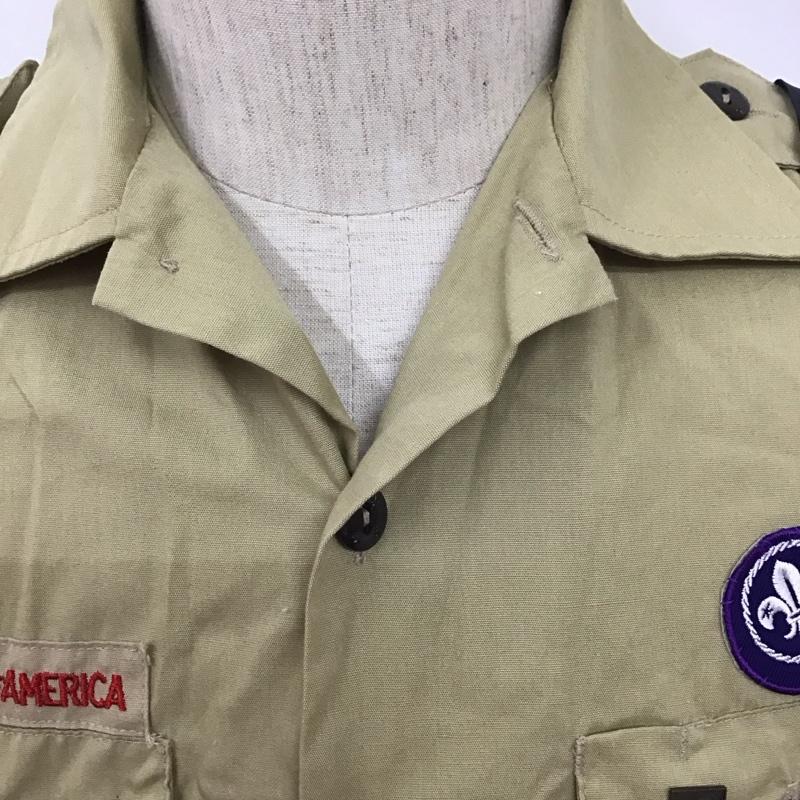 古着 USED シャツ、ブラウス 半袖 半袖シャツ カラーシャツ 半袖カットソー ボーイスカウトシャツ L ロゴ、文字 ベージュ / ベージュ /  メンズ USED 古着 中古 10109845