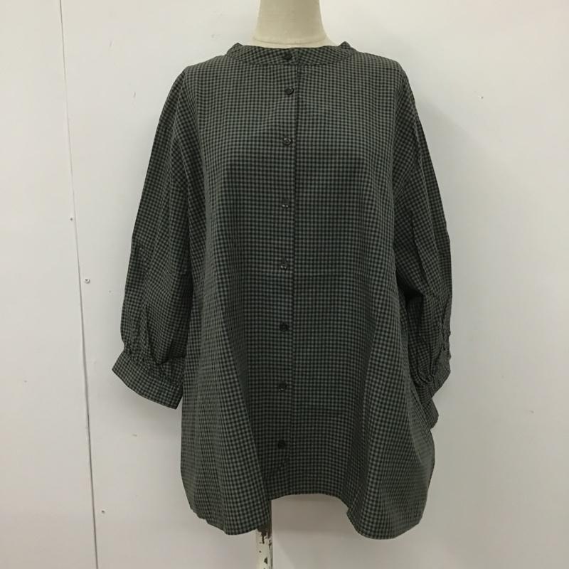 スタディオクリップ studio CLIP シャツ、ブラウス 七分袖 L チェック マルチカラー / マルチカラー / レディース USED 古着 中古 10106155