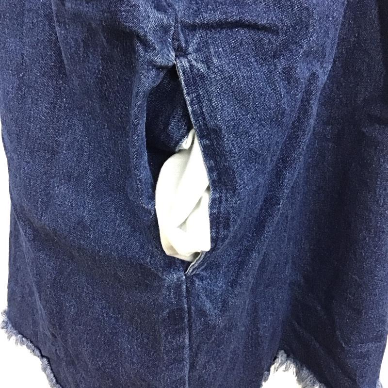 マウジー MOUSSY ワンピース ロングスカート 0109sa11-0300 フリンジデニムワンピース シャツワンピース FREE 無地 インディゴ / インディゴ / レディース USED 古着 中古 10115743