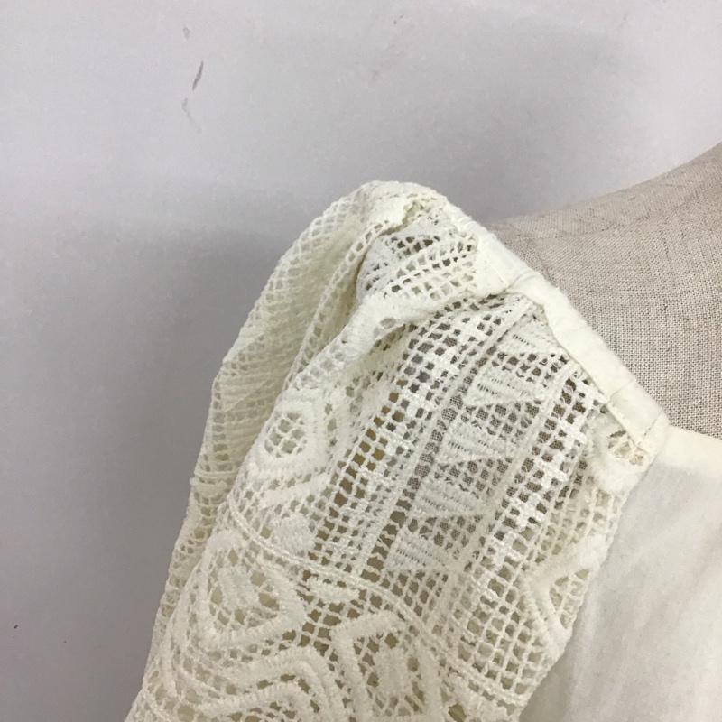アリシアページボーイ alicia PAGEBOY カットソー 半袖 袖レース FREE レース柄 アイボリー / アイボリー /  レディース USED 古着 中古 10114054