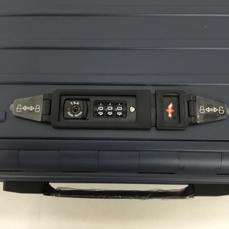 アンドフラット &.FLAT スーツケース、トランク スーツケース、トランク FL14-4-00002 折りたたみ ハードキャリーバッグ キャリーケース 箱有 ロゴ、文字 紺 / ネイビー / メンズ USED 古着 中古 10137511