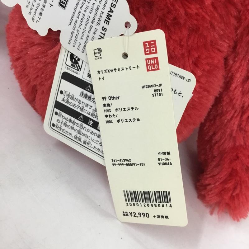 ユニクロ UNIQLO ファッション小物 ファッション小物 361-413962 KAWS x SESAME STREET ぬいぐるみ タグ付き エルモ キャラクター 赤 / レッド / メンズ USED 古着 中古 10131788