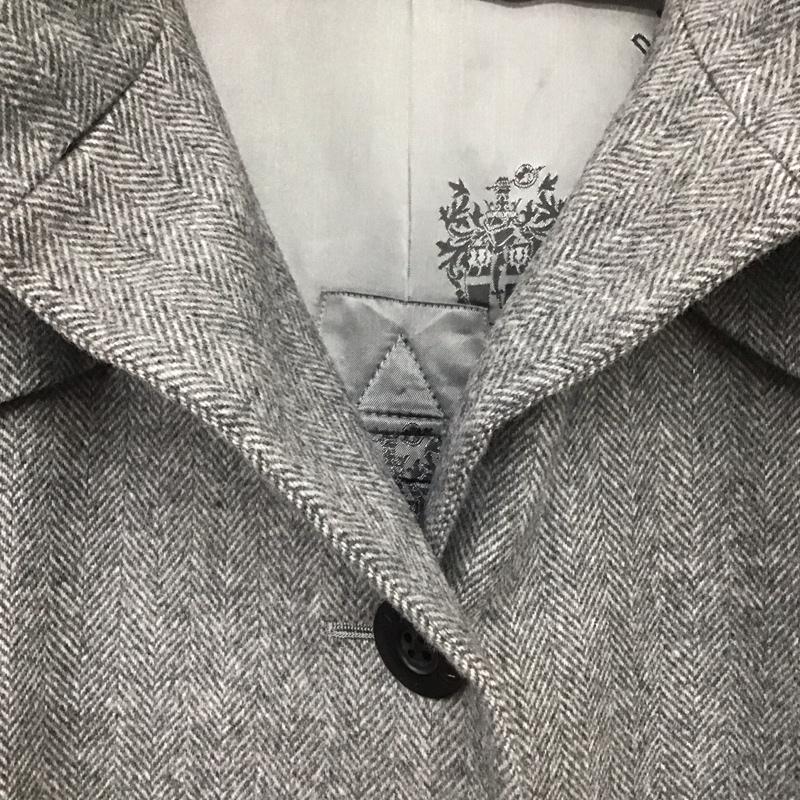 ダックス DAKS コート コート一般 ファー付き ロング丈 42 無地 灰 / グレー / レディース USED 古着 中古 10133755