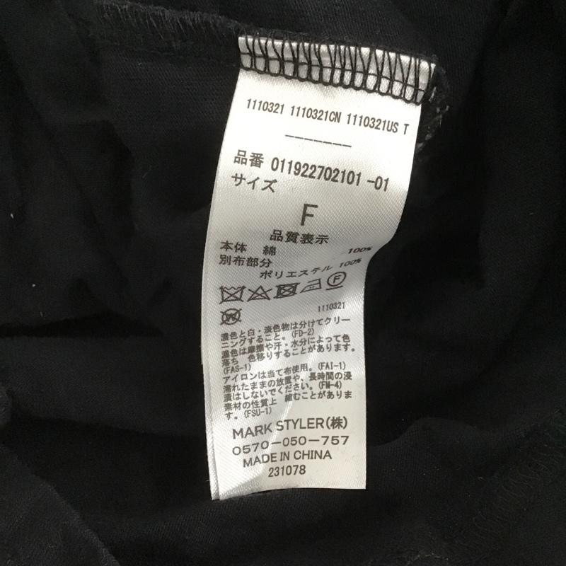 ムルーア MURUA Tシャツ 半袖 011922702101-01 バイカラードッキングTシャツ タグ付き FREE チェック 黒 / ブラック / レディース USED 古着 中古 10107165