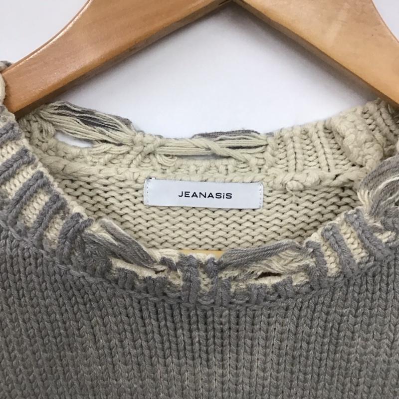 ジーナシス JEANASIS ニット、セーター 長袖 JS064469MN 3Gペイントクラッシュプルオーバー FREE 無地 灰 / グレー / レディース USED 古着 中古 10130352