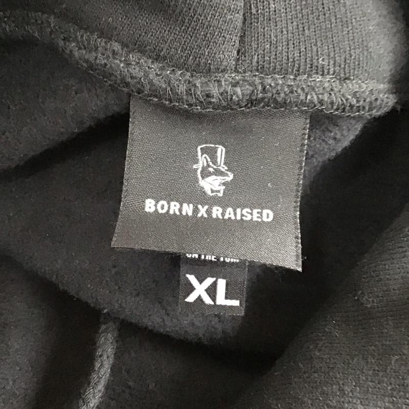 ボーンアンドレイズド BORN X RAISED パーカー 長袖 長袖パーカー フード付きパーカー プリントスウェット トレーナー XL ロゴ、文字 黒 / ブラック / メンズ USED 古着 中古 10114684