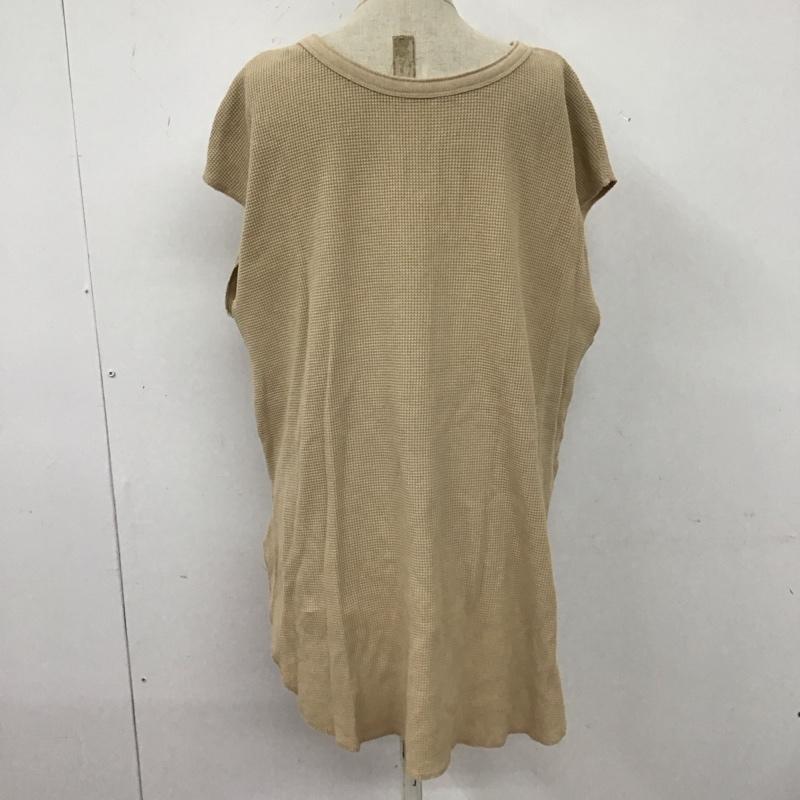 ローリーズファーム LOWRYS FARM カットソー 半袖 LF619007AD ワッフルヘンリーフレンチスリーブ 前後着用可能 ノースリーブカットソー FREE 無地 ベージュ / ベージュ /  レディース USED 古着 中古 10109952
