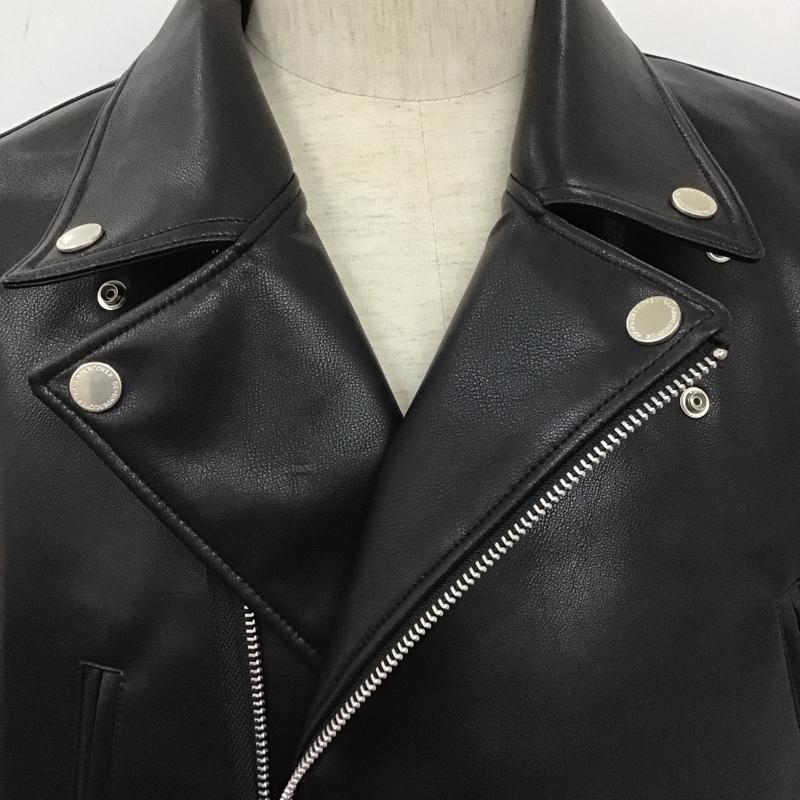 ジーユー GU ジャケット、上着 ライダース 351028 2WAYライダース UNDERCOVER ベスト フェイクレザー XL 無地 黒 / ブラック / メンズ USED 古着 中古 10107062