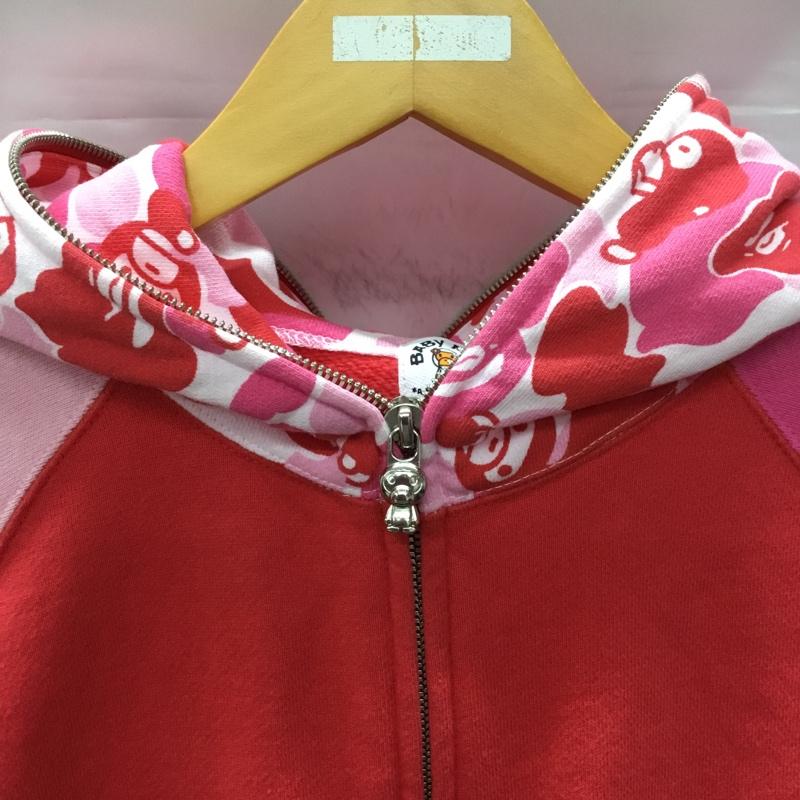 アベイシングエイプ A BATHING APE パーカー 長袖 長袖パーカー フード付きパーカー プリントスウェット トレーナー S プリント 桃 / ピンク / レディース USED 古着 中古 10108263