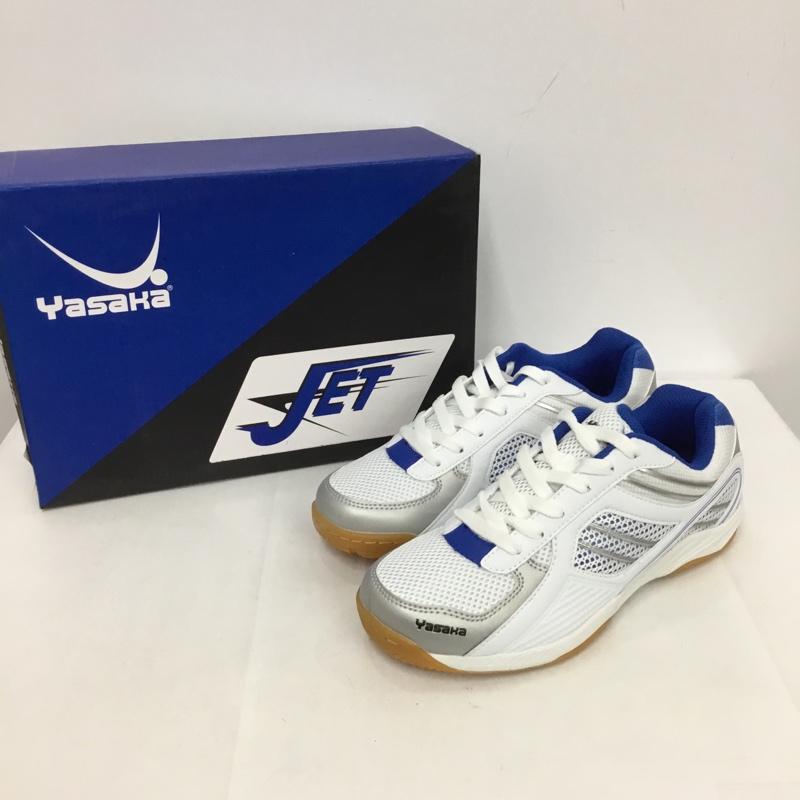 ヤサカ YASAKA カジュアルシューズ カジュアルシューズ E200 ジェット インパクト 卓球シューズ JET IMPACT 25.5cm 無地 白 / ホワイト / X 青 / ブルー / メンズ USED 古着 中古 10125424
