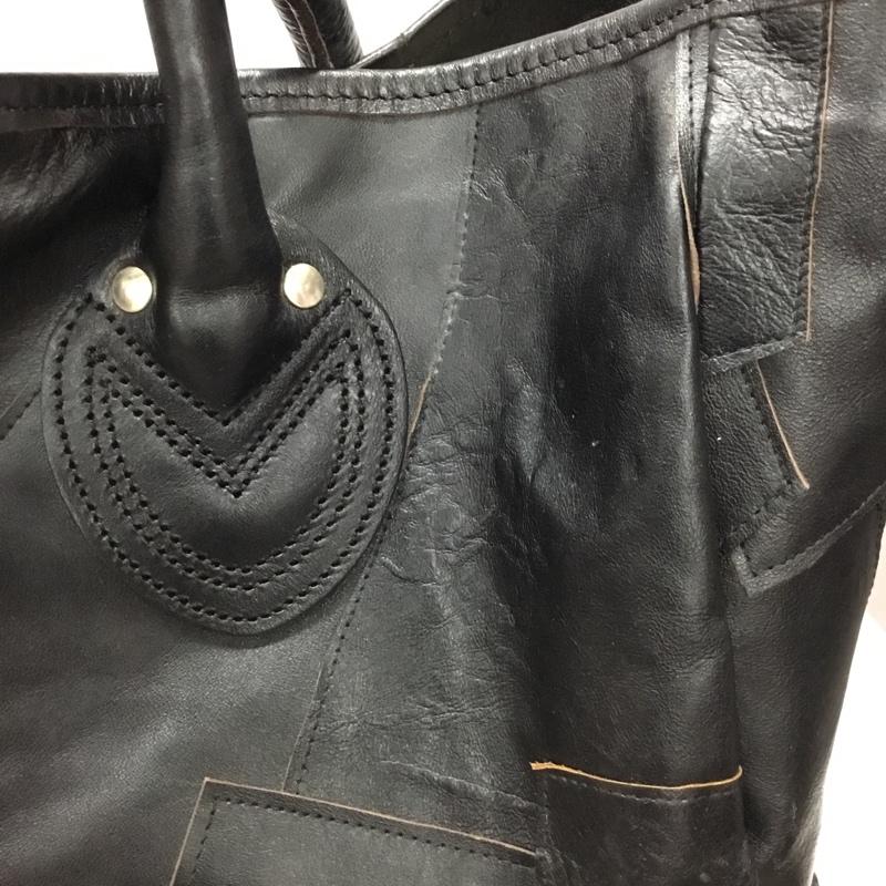 ジョーマッコイ JOE McCOY トートバッグ トートバッグ 豊岡 レザー パッチワーク 無地 黒 / ブラック / メンズ USED 古着 中古 10115252