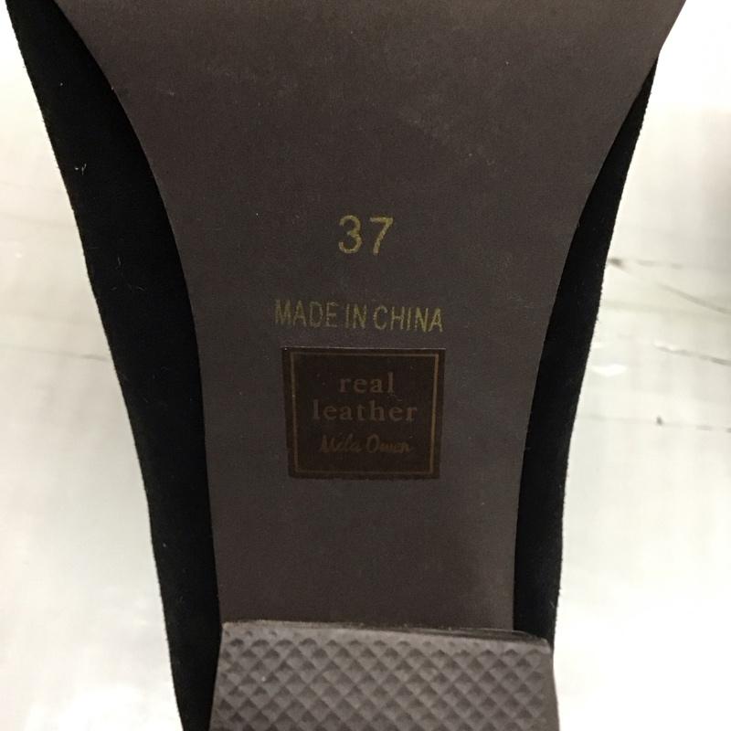 ミラオーウェン Mila Owen パンプス パンプス real leather 37 ヒール スクエアトゥ 無地 黒 / ブラック / レディース USED 古着 中古 10115649