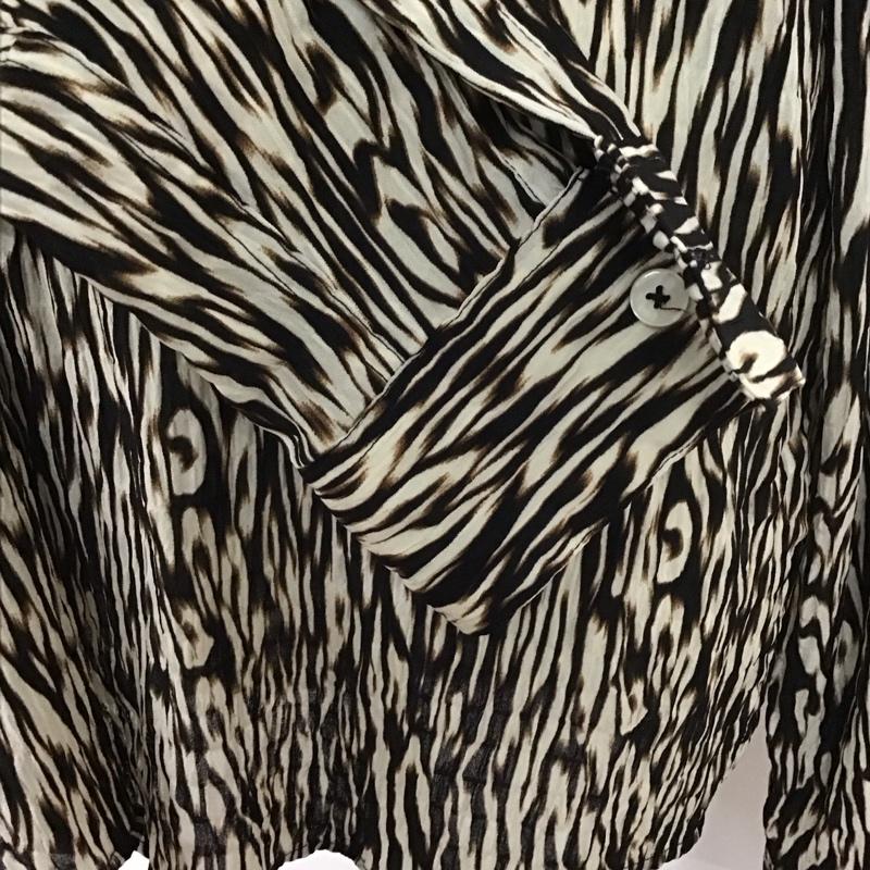 ザラ ZARA シャツ、ブラウス 長袖 6365 487 042 S アニマル柄 黒 / ブラック / X 茶 / ブラウン / X オフホワイト / オフホワイト / レディース USED 古着 中古 10112623