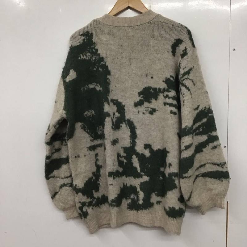 ジーナシス JEANASIS カーディガン 長袖 JS064170MN Vネック FREE 総柄 ベージュ / ベージュ / X 緑 / グリーン / レディース USED 古着 中古 10139114