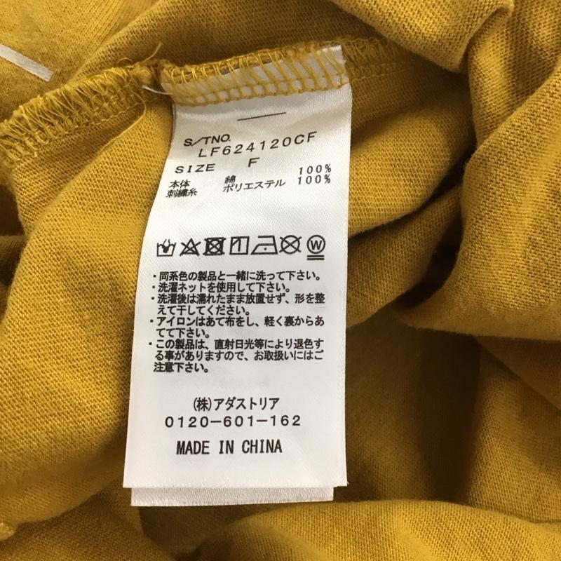 ローリーズファーム LOWRYS FARM Tシャツ 長袖 FREE プリント X 刺繍 マスタード / マスタード / レディース USED 古着 中古 10133135