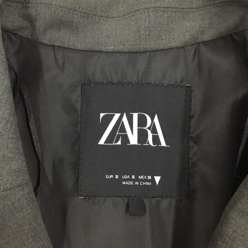ザラ ZARA ジャケット、上着 ジャケット、ブレザー 1255 836 922 テーラードジャケット ロング丈 S 無地 灰 / グレー / レディース USED 古着 中古 10112899