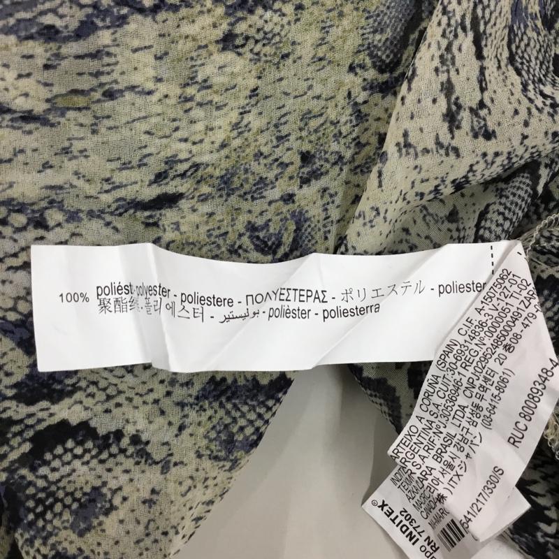 ザラ ZARA カットソー 長袖 8541 217 330 シアー スキッパー S ヘビ柄 マルチカラー / マルチカラー /  レディース USED 古着 中古 10112264