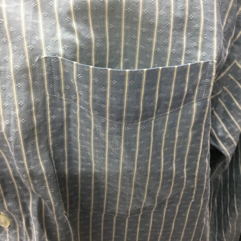 ポロバイラルフローレン Polo by RALPH LAUREN シャツ、ブラウス 長袖 長袖シャツ カラーシャツ ポケットシャツ 長袖カットソー ストライプシャツ L ストライプ 白 / ホワイト / X 水色 / ライトブルー / メンズ USED 古着 中古 10106418