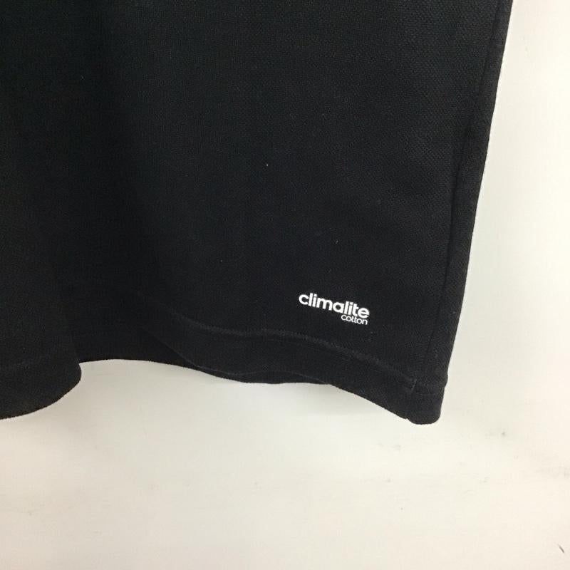 アディダス adidas ポロシャツ 半袖 半袖ポロシャツ カラーシャツ 半袖カットソー スポーツウェア M ロゴ、文字 黒 / ブラック / メンズ USED 古着 中古 10134970